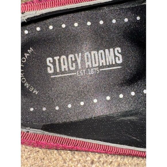 Stacy Adams SWAGGER 
Studded Slip On velvet loafer Burgundy Size 8.5 - Picture 11 of 16